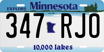 MN license plate 347RJO