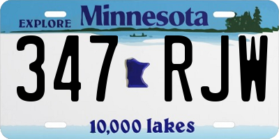MN license plate 347RJW