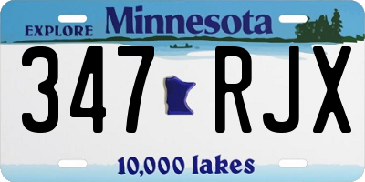MN license plate 347RJX