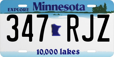 MN license plate 347RJZ