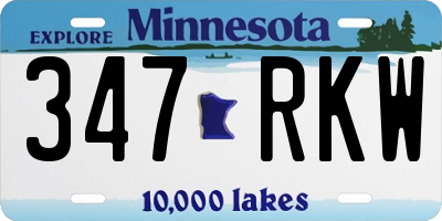 MN license plate 347RKW