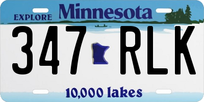 MN license plate 347RLK