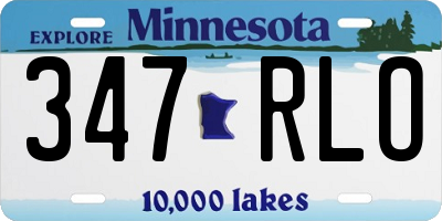 MN license plate 347RLO