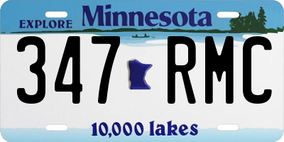 MN license plate 347RMC