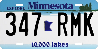 MN license plate 347RMK