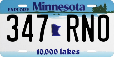 MN license plate 347RNO