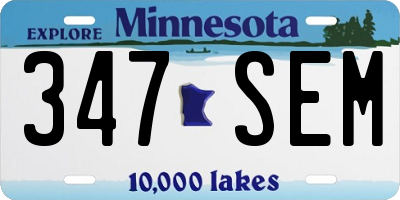 MN license plate 347SEM