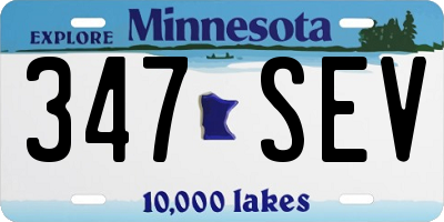 MN license plate 347SEV