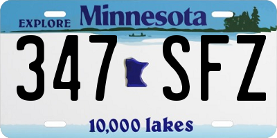 MN license plate 347SFZ