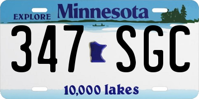 MN license plate 347SGC