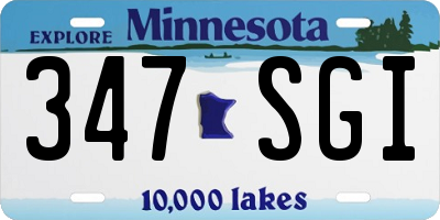 MN license plate 347SGI