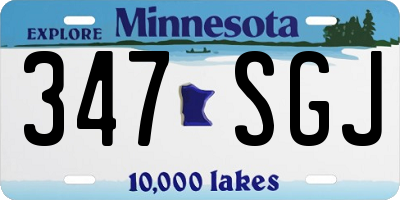 MN license plate 347SGJ