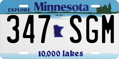 MN license plate 347SGM