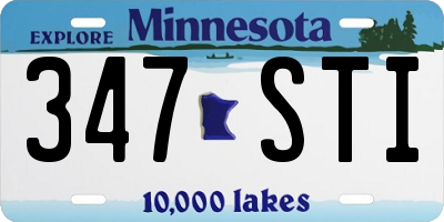 MN license plate 347STI