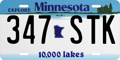 MN license plate 347STK