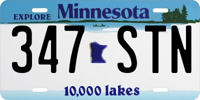 MN license plate 347STN