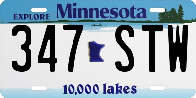 MN license plate 347STW