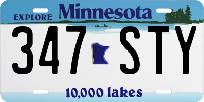 MN license plate 347STY