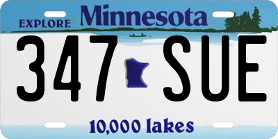 MN license plate 347SUE