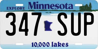 MN license plate 347SUP