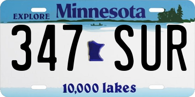 MN license plate 347SUR