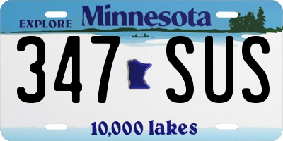 MN license plate 347SUS