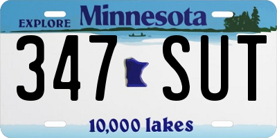 MN license plate 347SUT