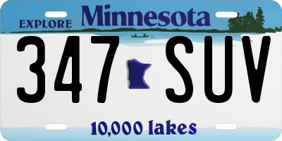 MN license plate 347SUV