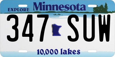 MN license plate 347SUW