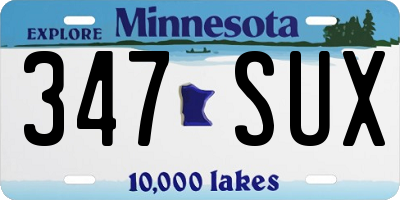 MN license plate 347SUX
