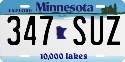 MN license plate 347SUZ