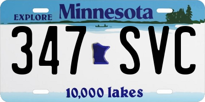 MN license plate 347SVC