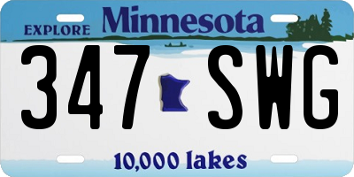 MN license plate 347SWG