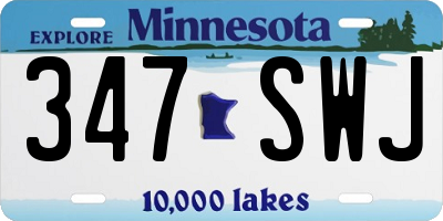 MN license plate 347SWJ
