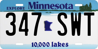 MN license plate 347SWT