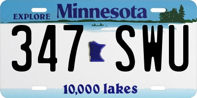 MN license plate 347SWU