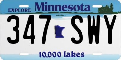 MN license plate 347SWY