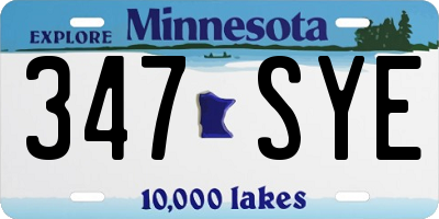 MN license plate 347SYE