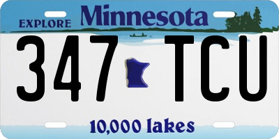 MN license plate 347TCU