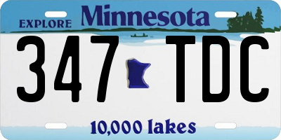 MN license plate 347TDC