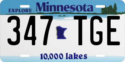 MN license plate 347TGE