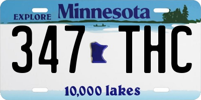 MN license plate 347THC