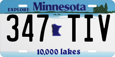 MN license plate 347TIV