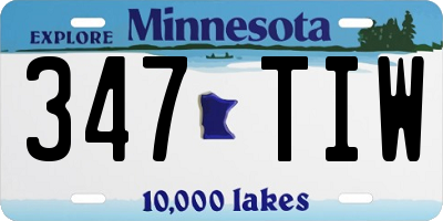 MN license plate 347TIW