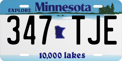 MN license plate 347TJE