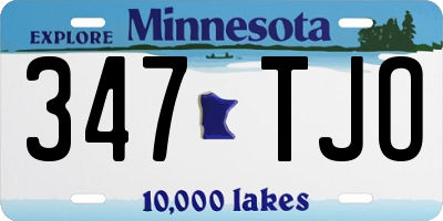 MN license plate 347TJO