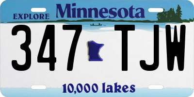 MN license plate 347TJW