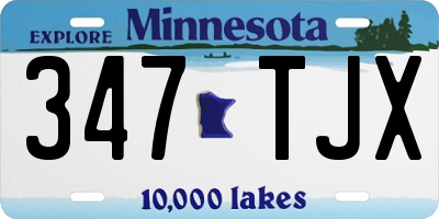 MN license plate 347TJX