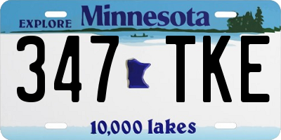 MN license plate 347TKE