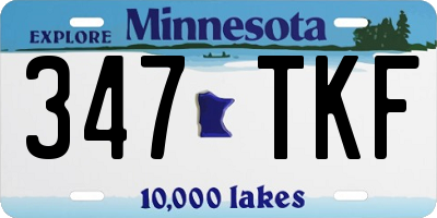 MN license plate 347TKF